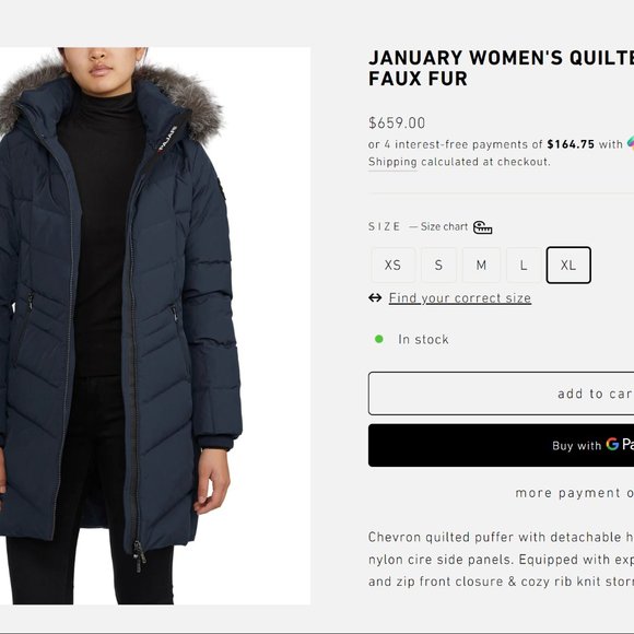 Brand New Pajar January Women's Quilted Puffer w/ Faux Fur 4XL - Regular $659 - Picture 11 of 11